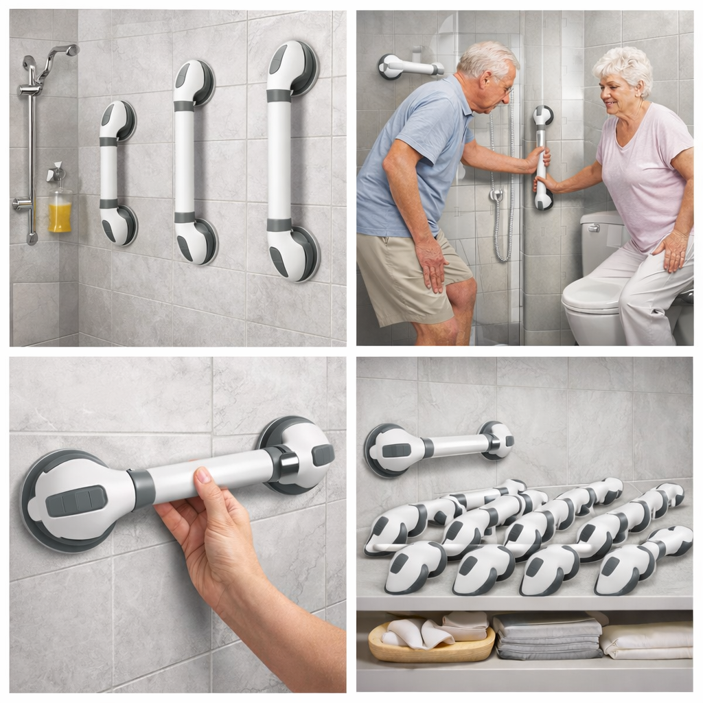 Barras instaladas na parede do banheiro